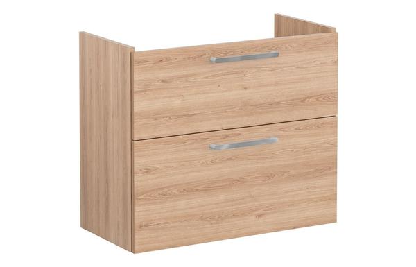 VitrA Root Flat 80cm 2 Drawer Slim Washbasin Unit - Natural Oak